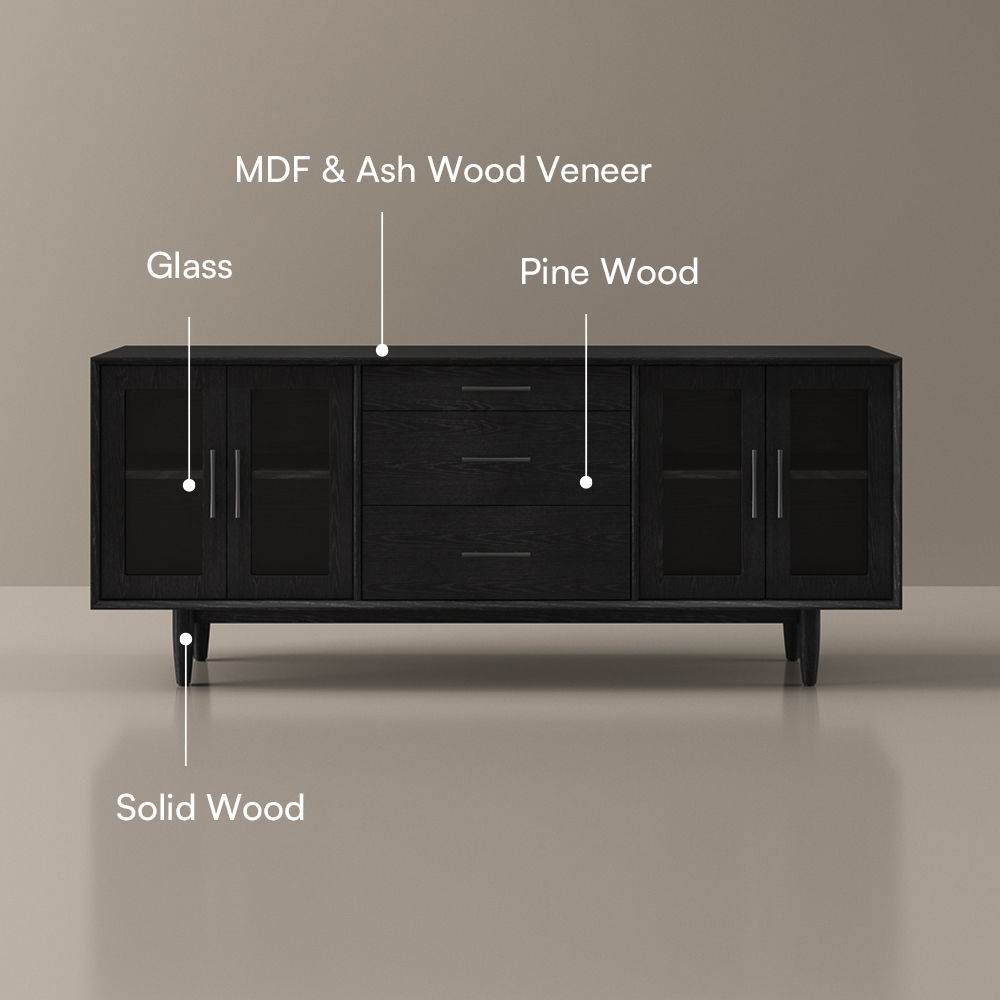 Partly Assemble Black MDF TV Stands