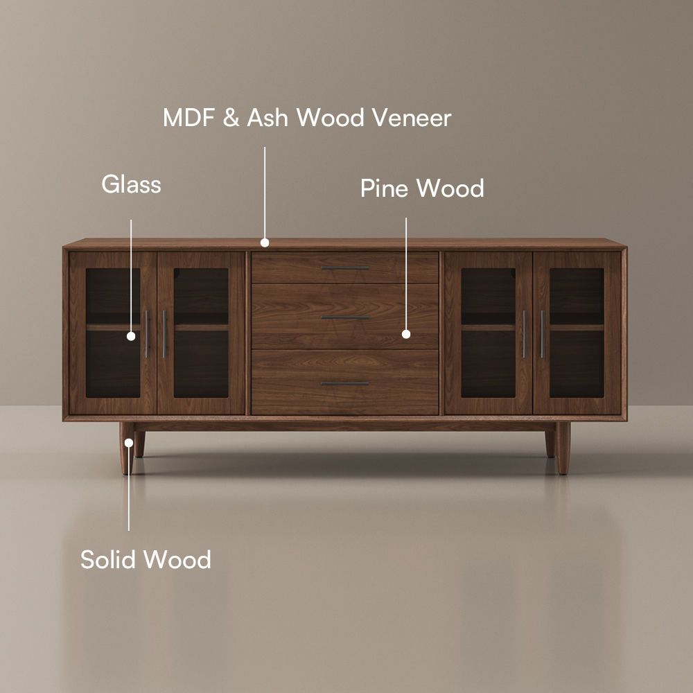 Wood Walnut Color MDF TV Stands