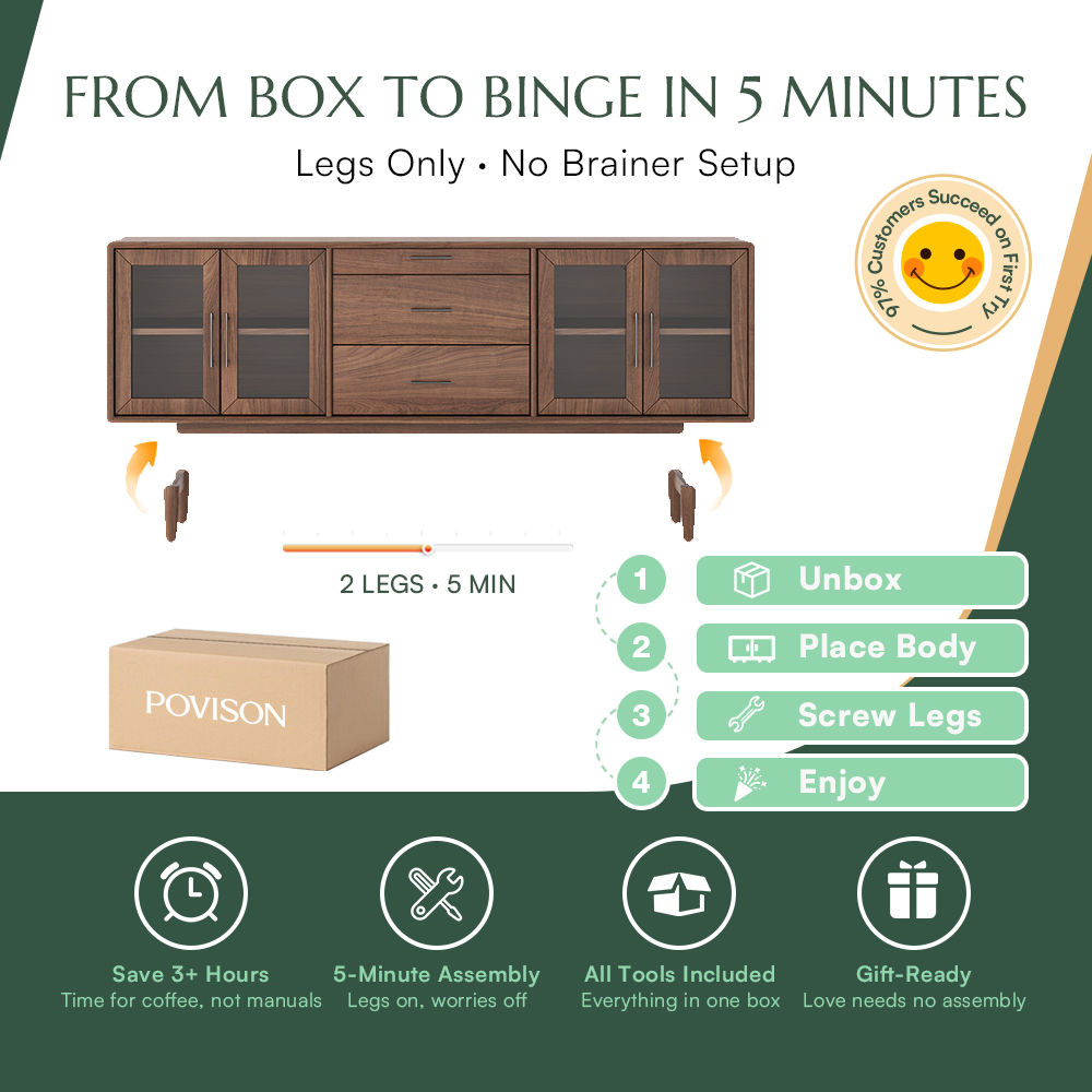 Glass Walnut Color MDF TV Stands