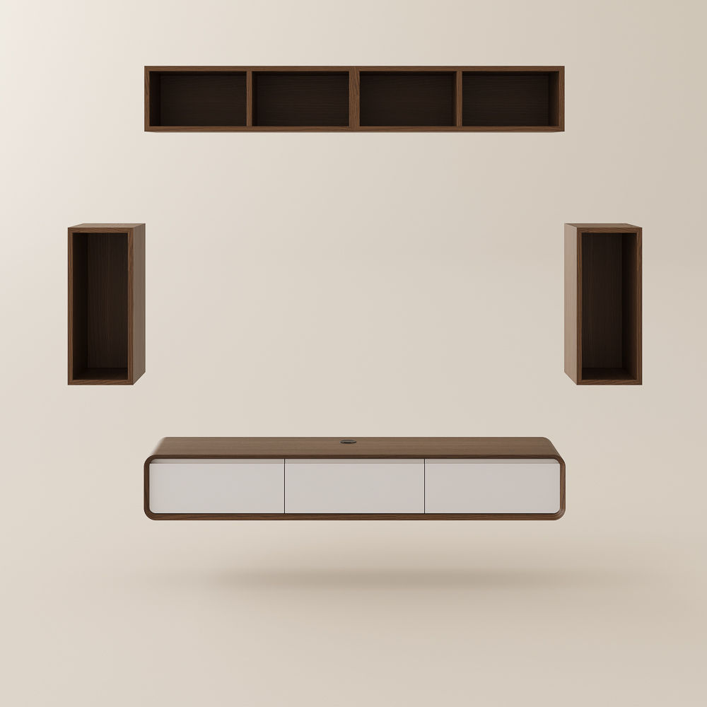 Dark Wood & White MDF TV Stands