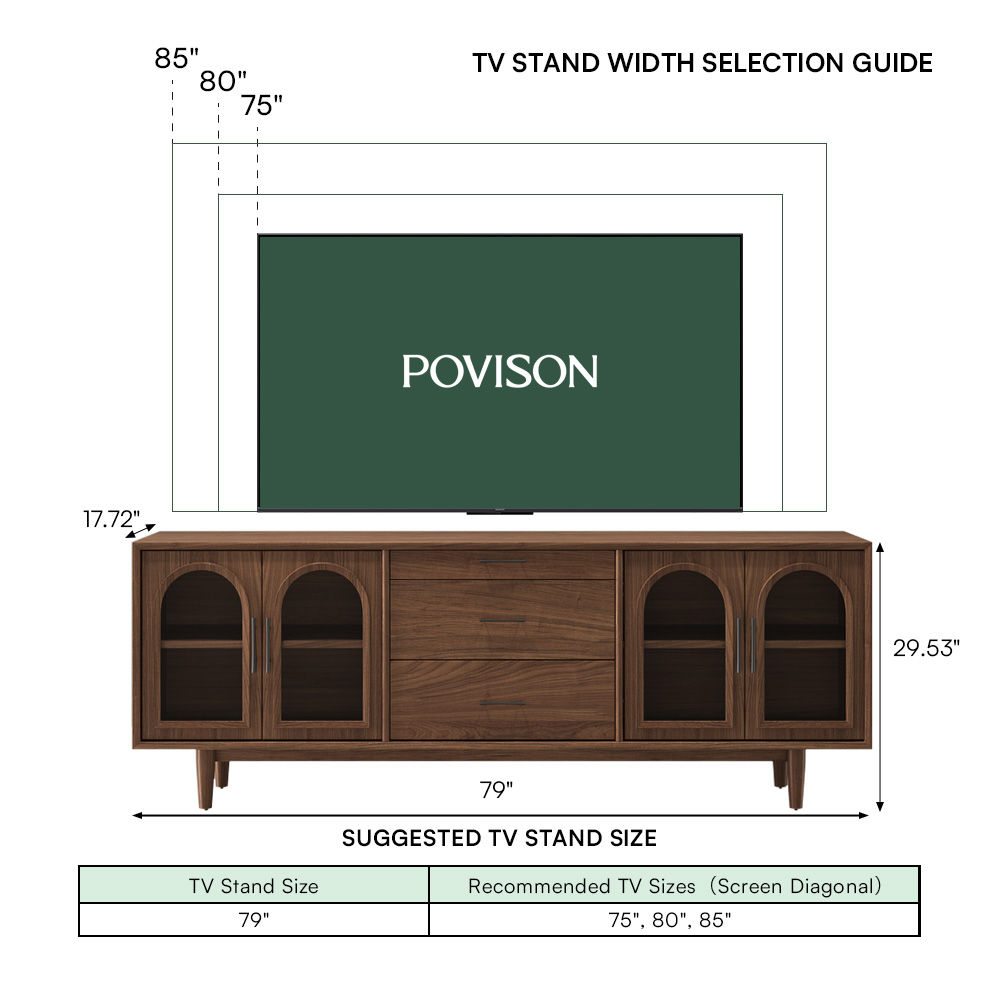 Mid Century Modern Walnut Color Engineered Wood TV Stands