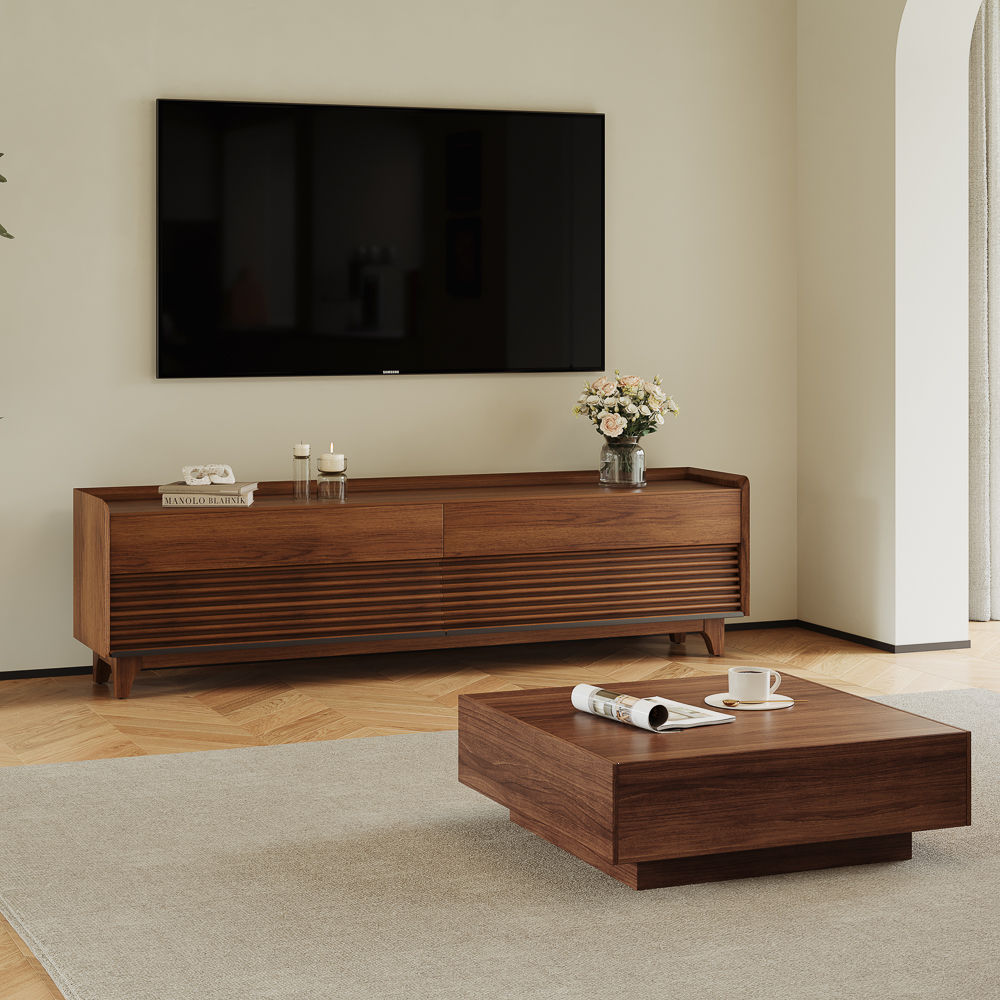 Brown Walnut Color Plywood TV Stands
