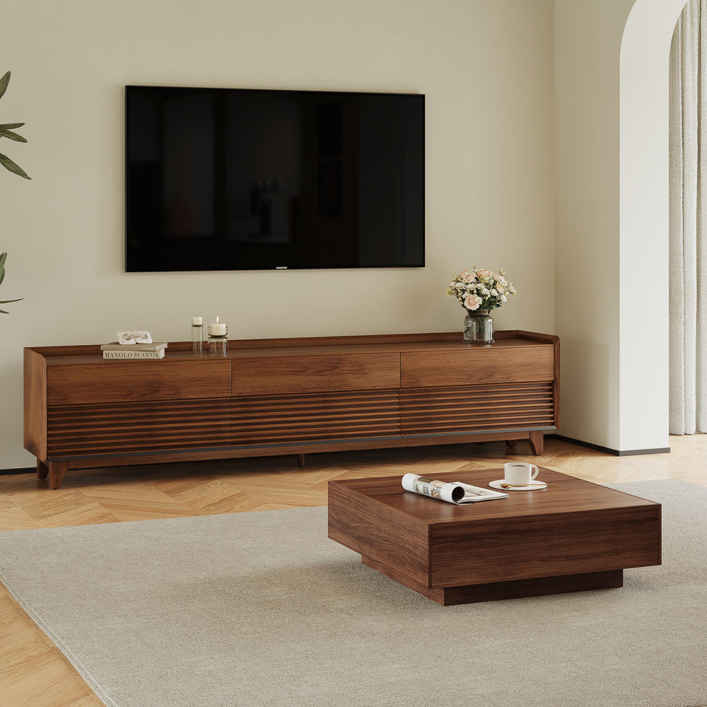 Wood Walnut Color Plywood TV Stands