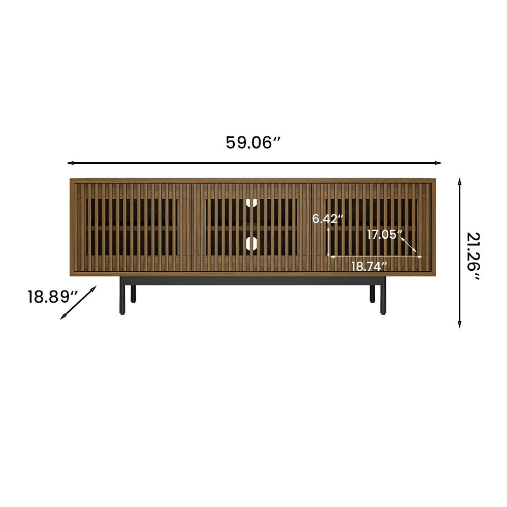 Perfect for 55 Inch TV Walnut Color MDF TV Stands