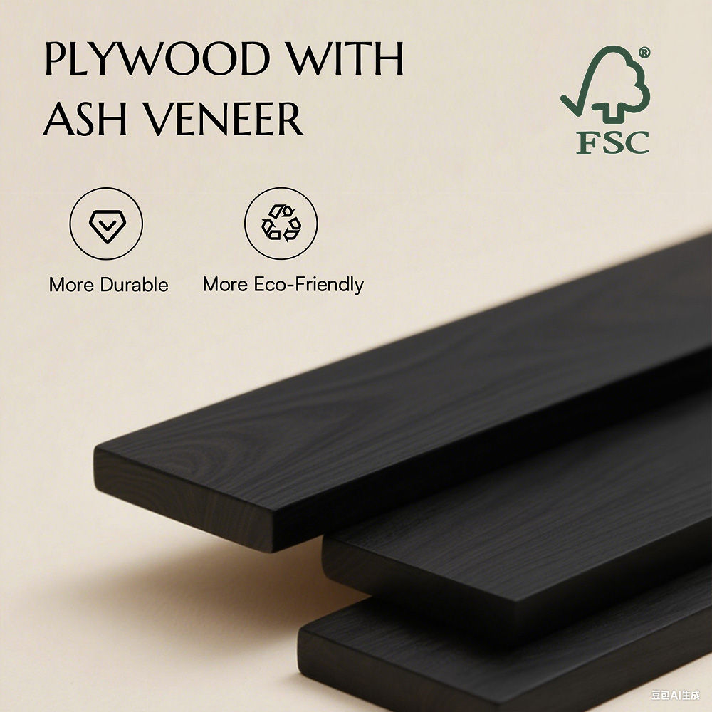 Ash Wood Black Plywood TV Stands
