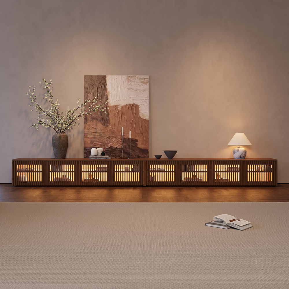 Mid Century Modern Walnut Color MDF TV Stands
