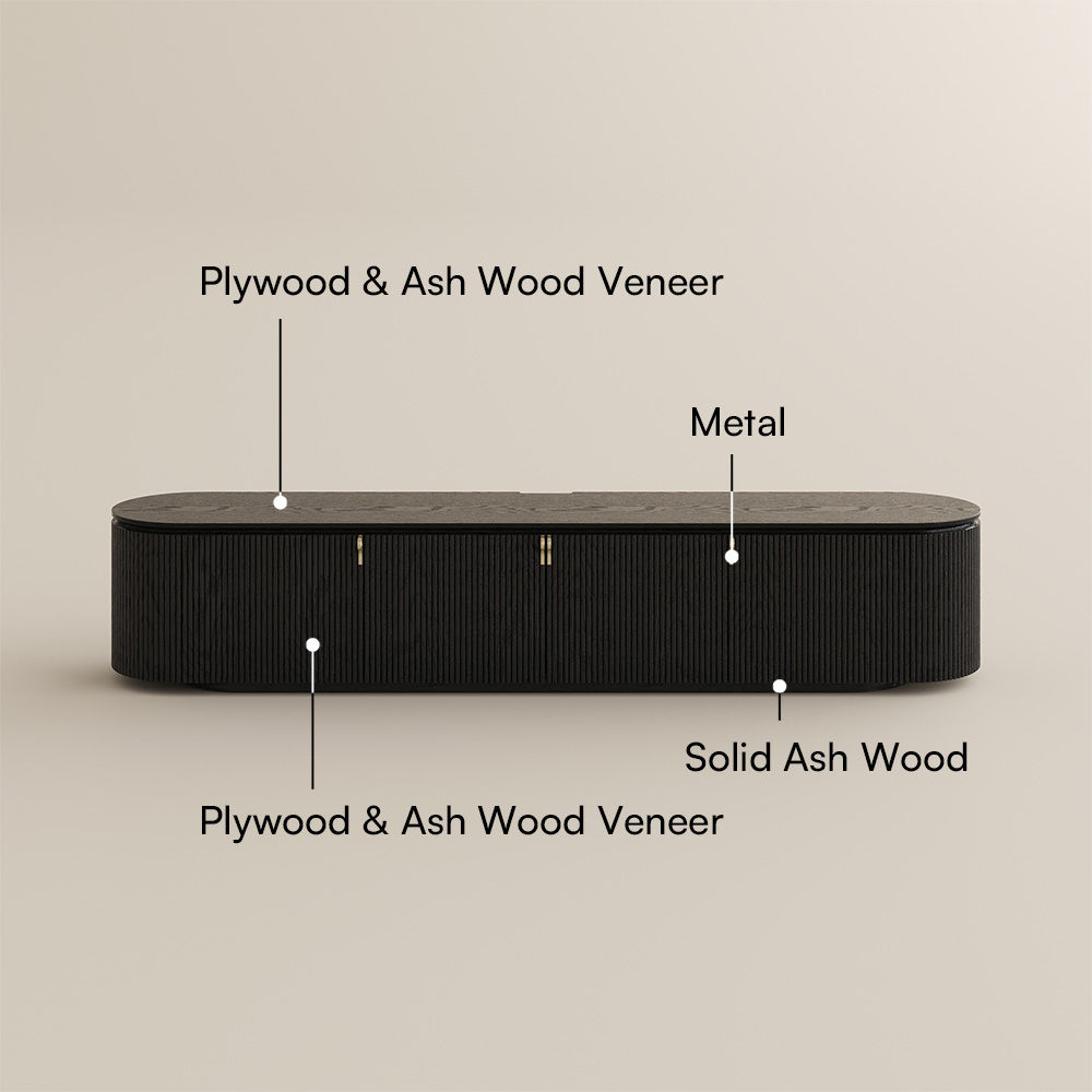 with Cabinets Black Plywood TV Stands