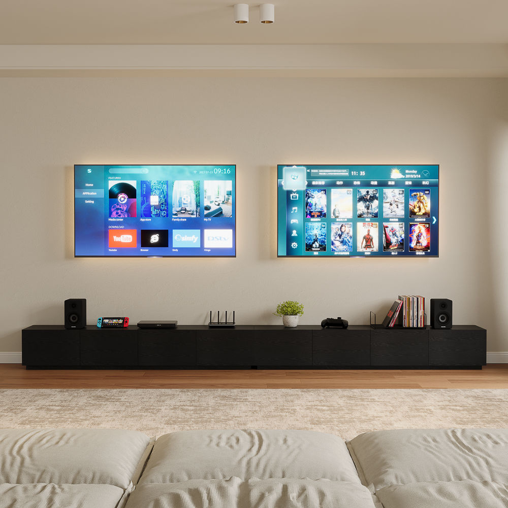 Partly Assemble Black MDF TV Stands