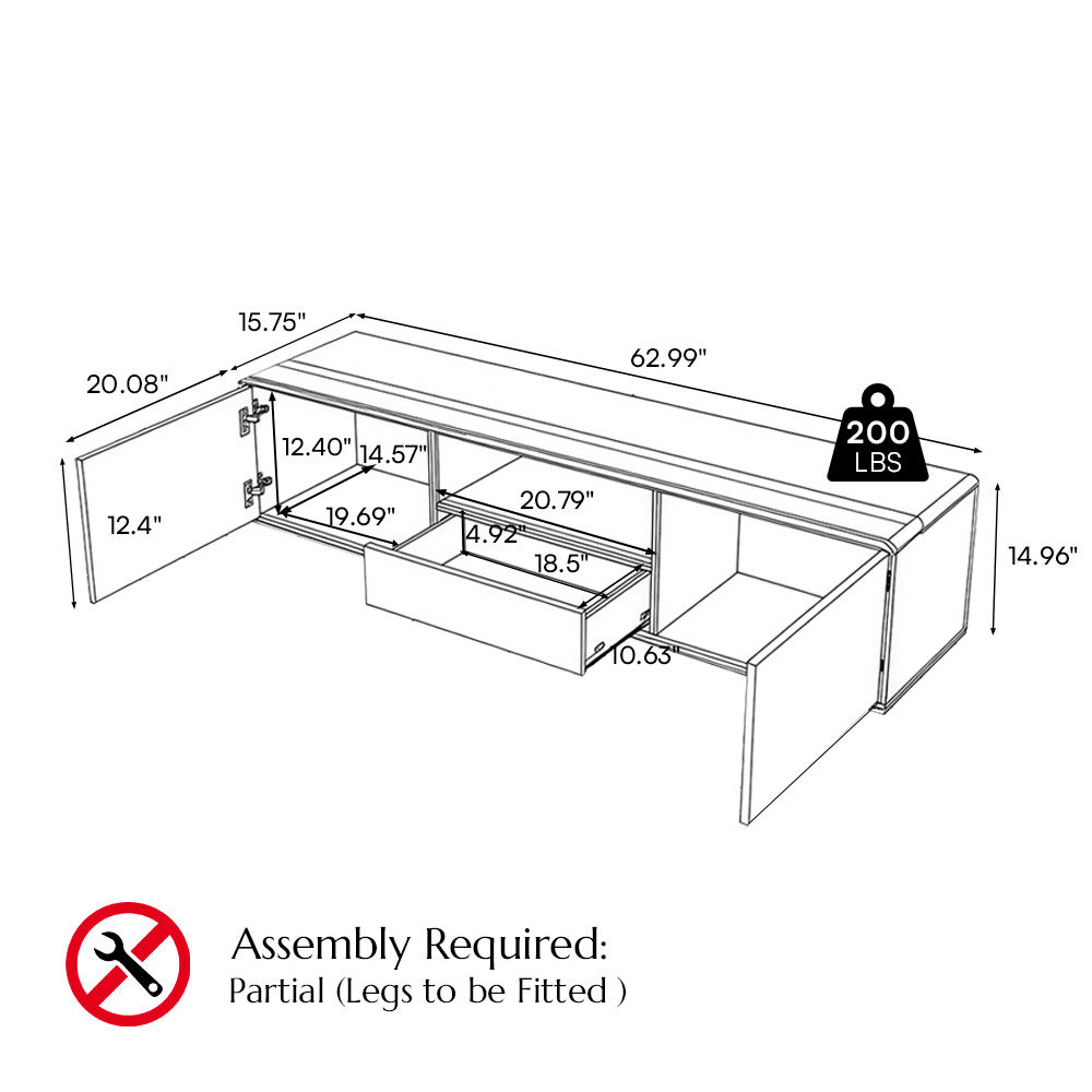 Dark Wood & Black MDF TV Stands