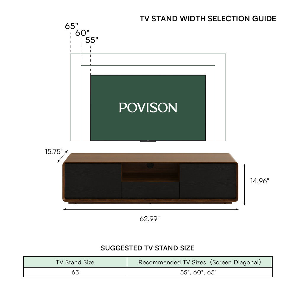 Dark Wood & Black MDF TV Stands
