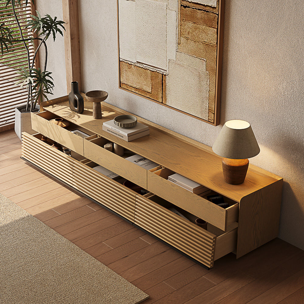 Floor TV Stand Oak Plywood TV Stands