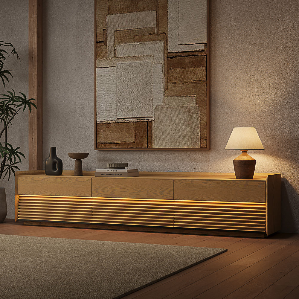 Fully Assemble Oak Plywood TV Stands