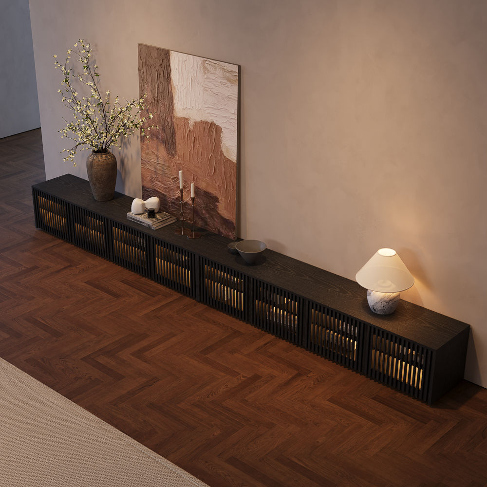 Modern Minimalist Black MDF TV Stands