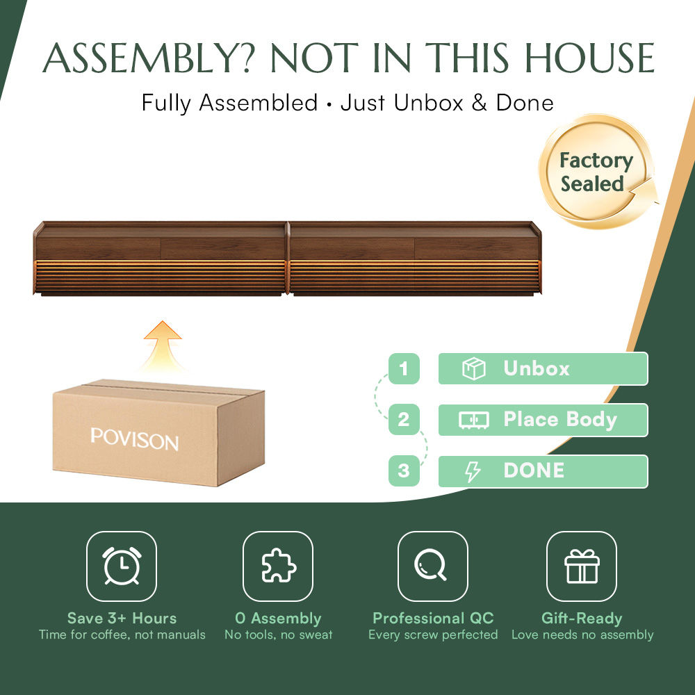 Fully Assemble Walnut Color Plywood TV Stands