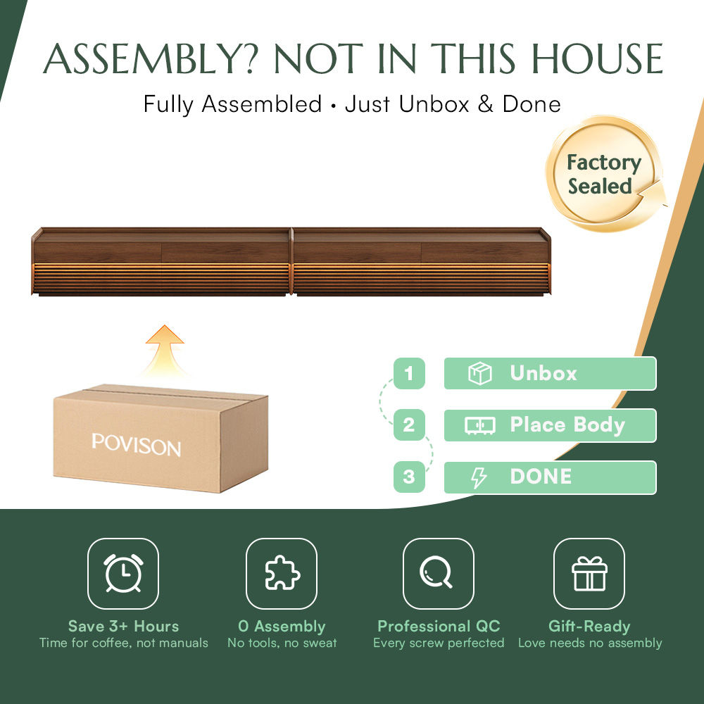 Fully Assemble Walnut Color Plywood TV Stands