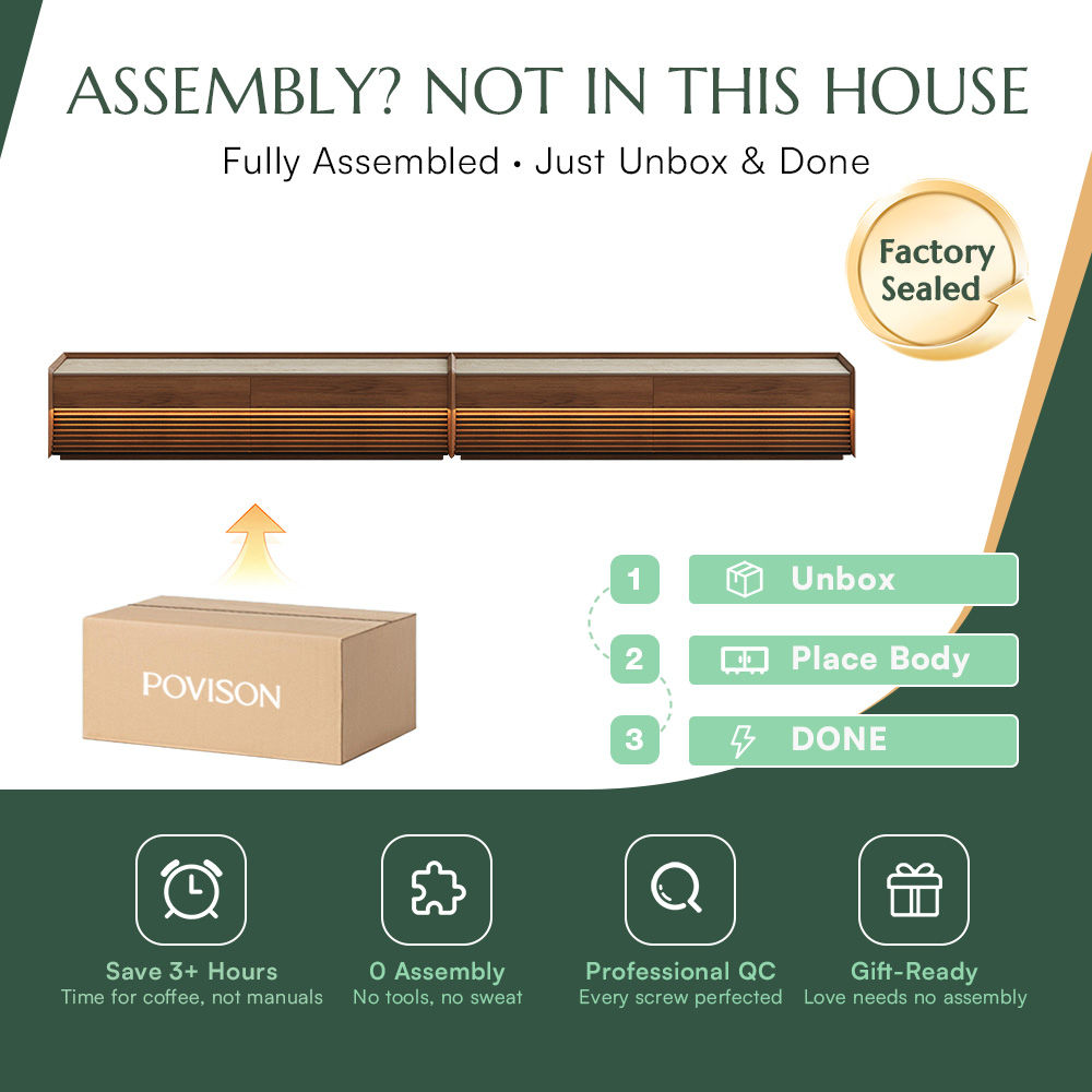 Rectangular Walnut Color Plywood TV Stands