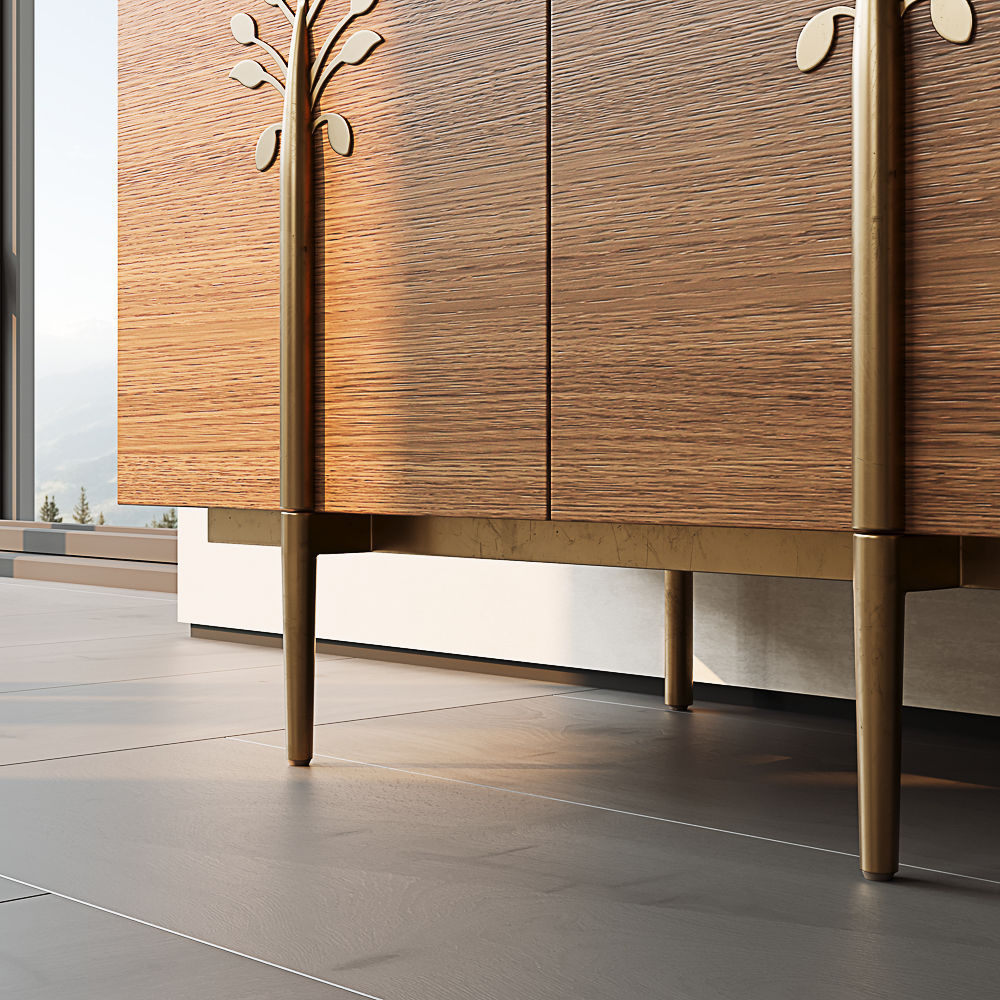 Wood Walnut Color MDF TV Stands