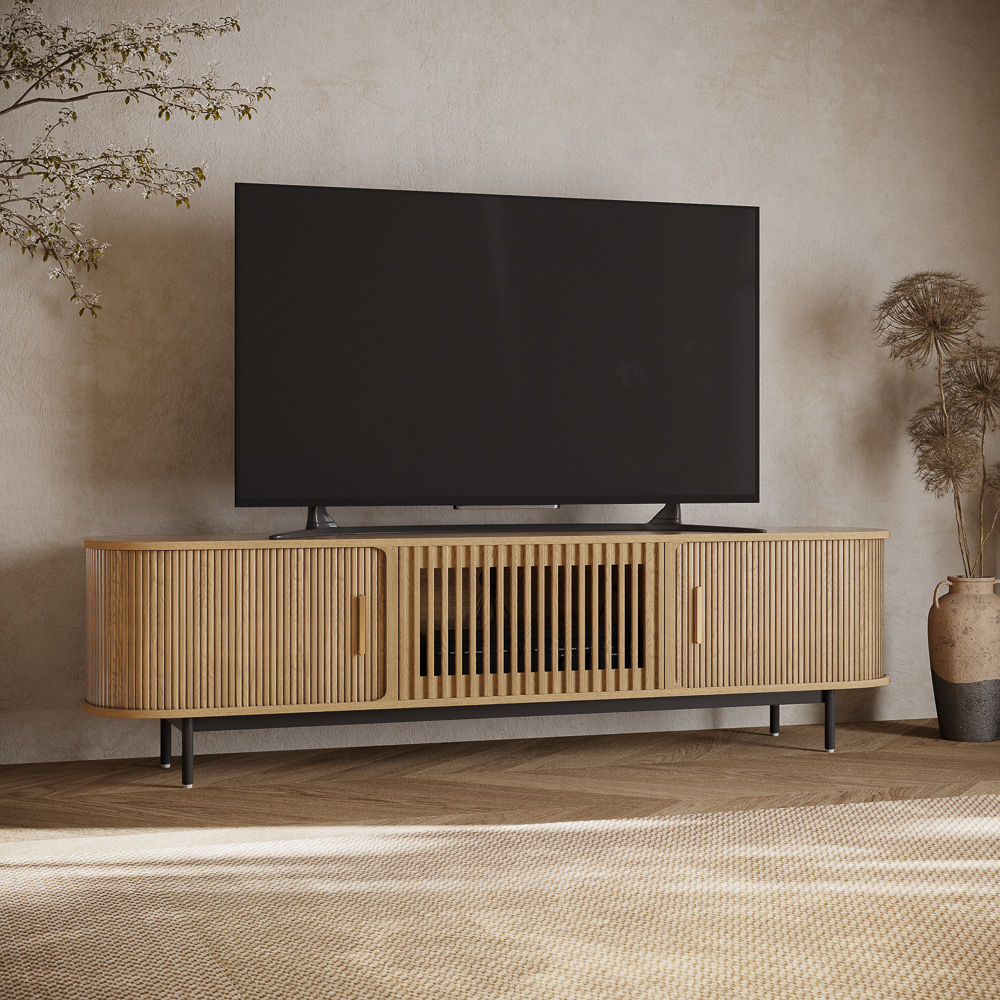Mid Century Modern Oak Plywood TV Stands