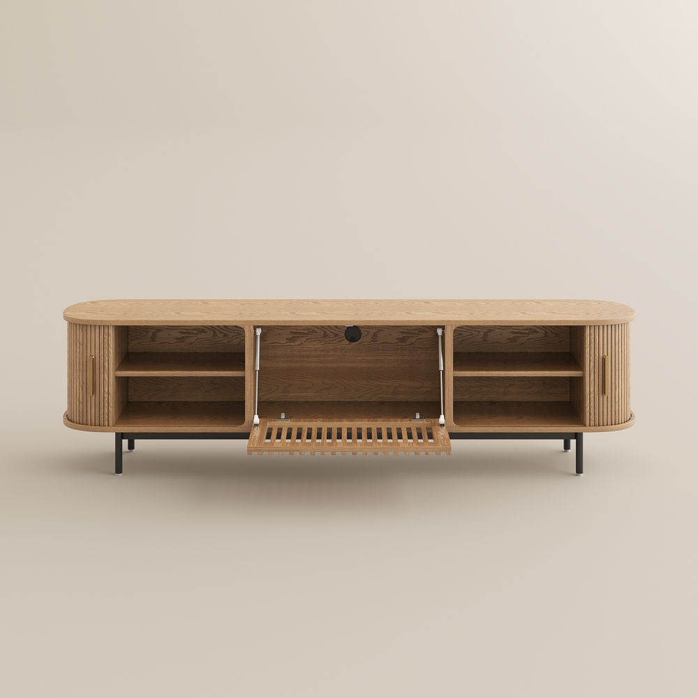 Mid Century Modern Oak Plywood TV Stands
