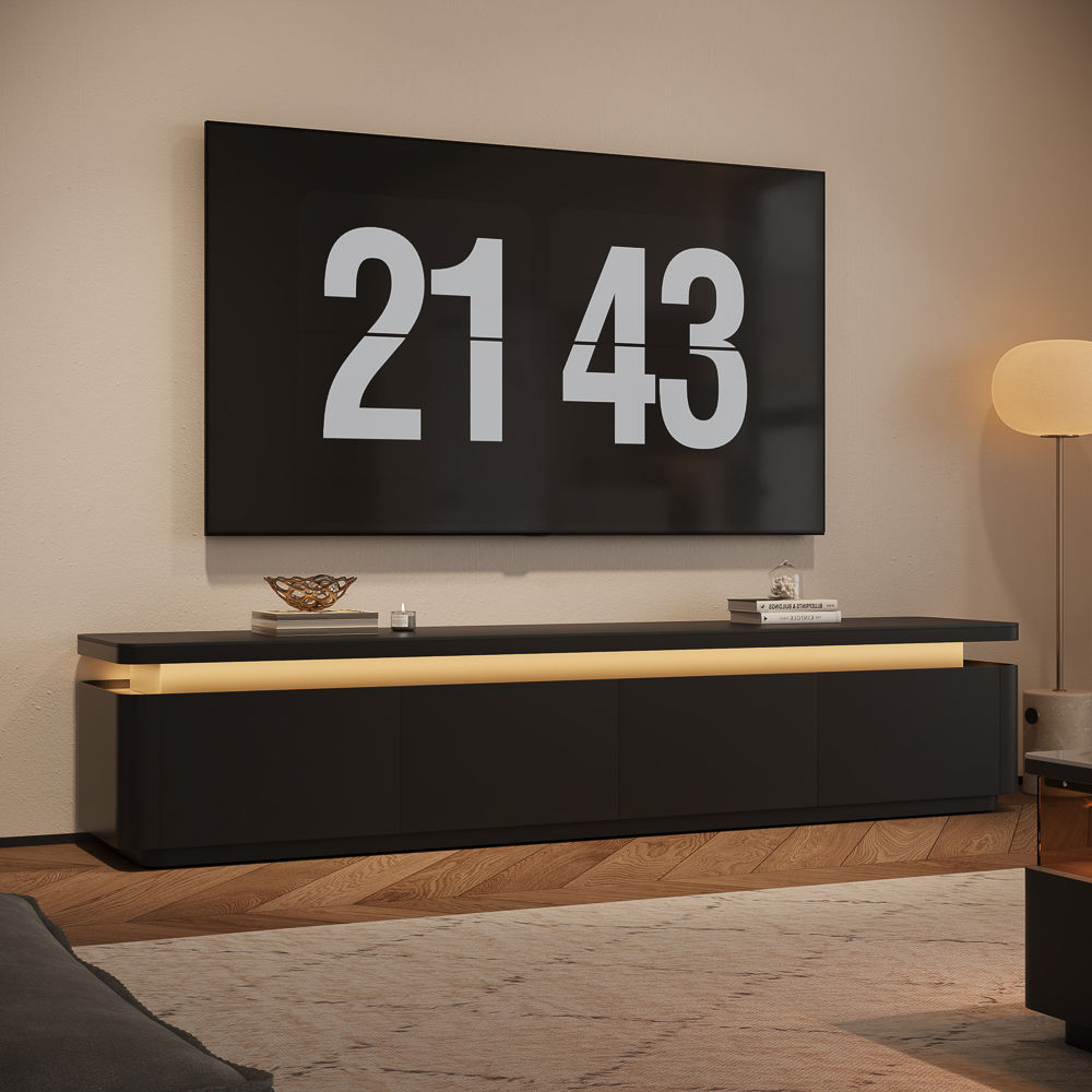 Sintered Stone Black MDF TV Stands