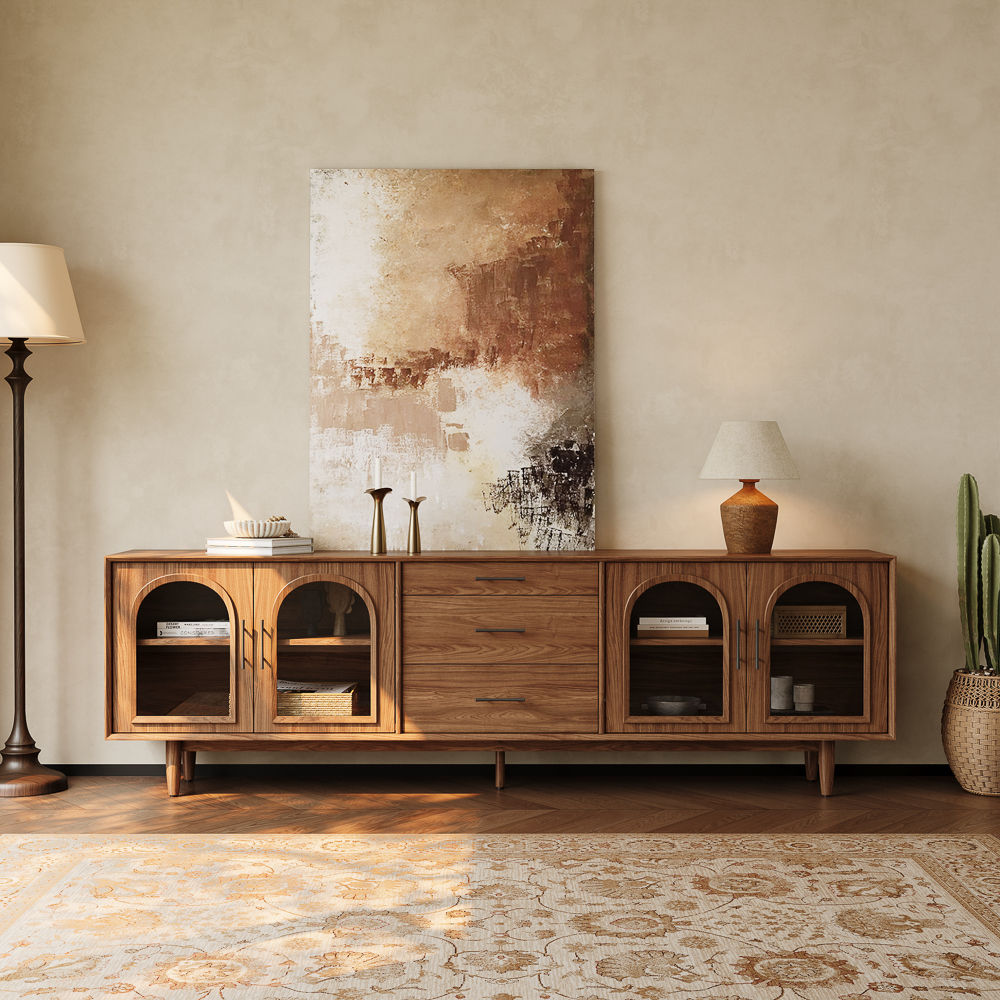 Cloister Walnut Color Engineered Wood TV Stands