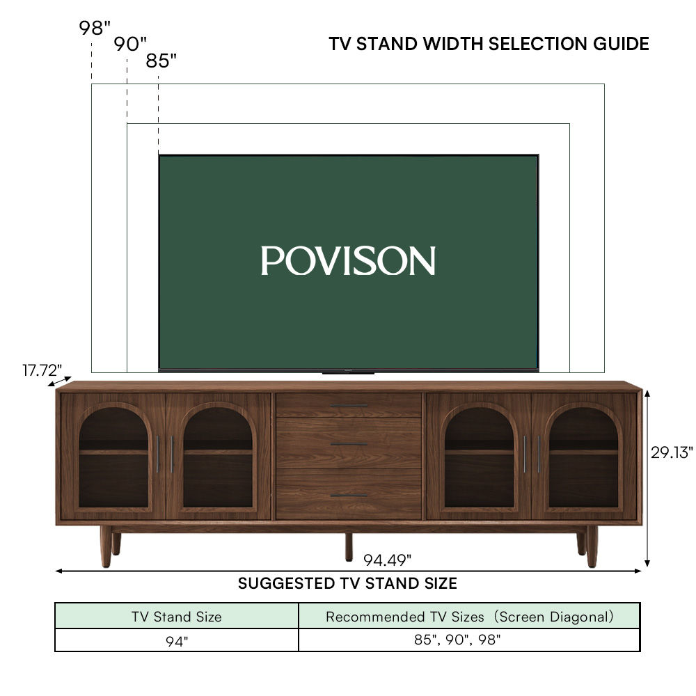 Glass Walnut Color Engineered Wood TV Stands