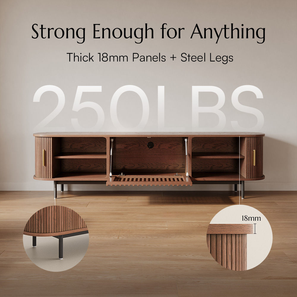 Bedroom Walnut Color Plywood TV Stands
