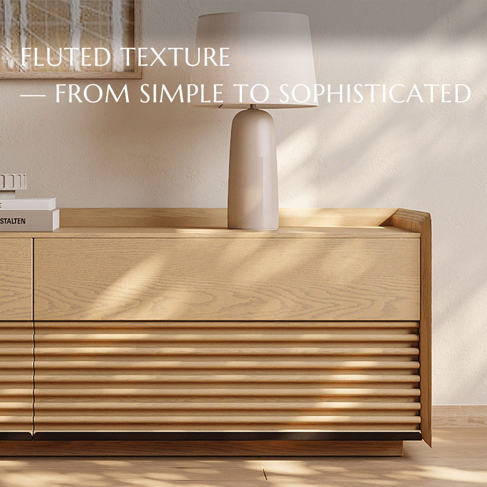 with Drawers Oak Plywood TV Stands