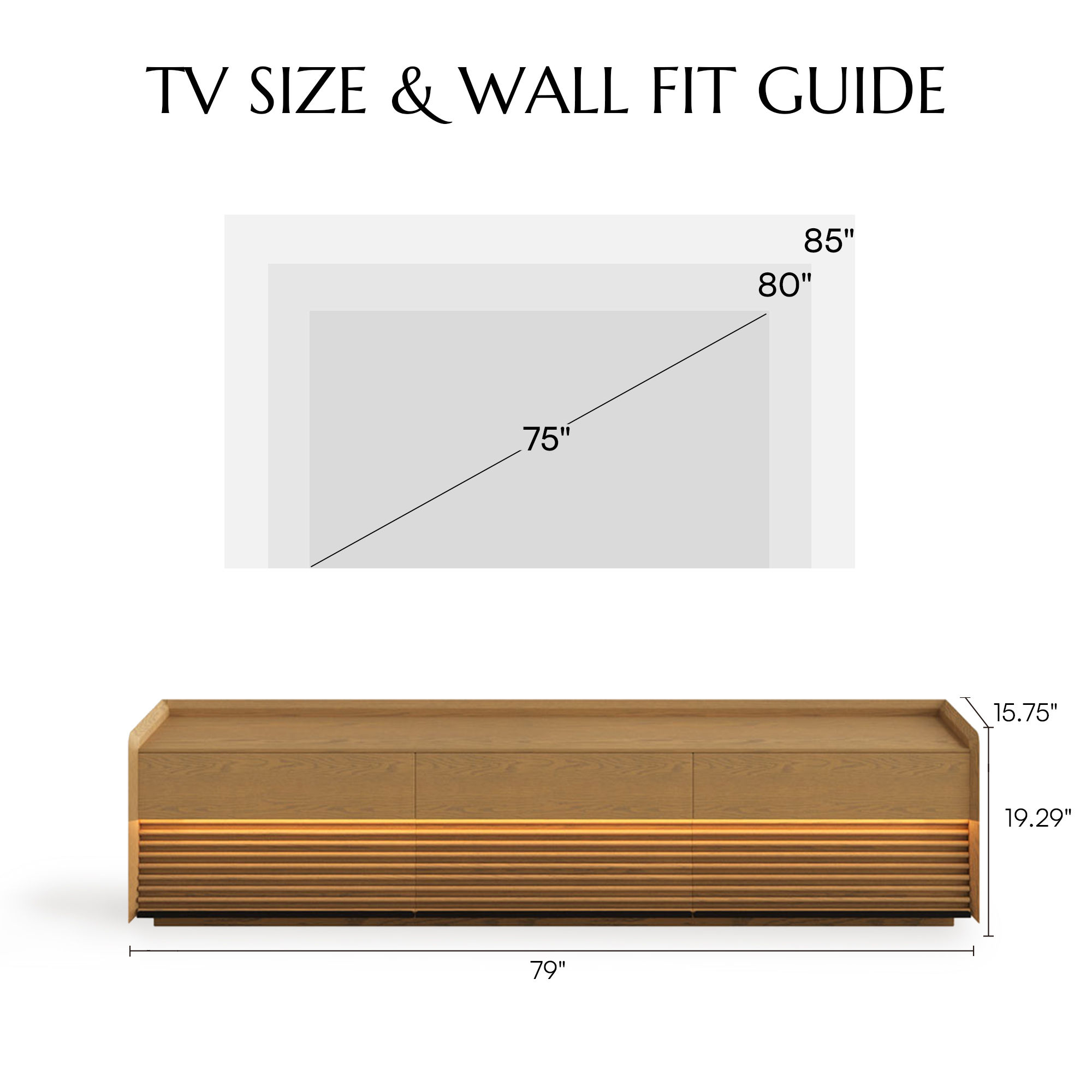 Perfect for 75 Inch TV Oak Plywood TV Stands