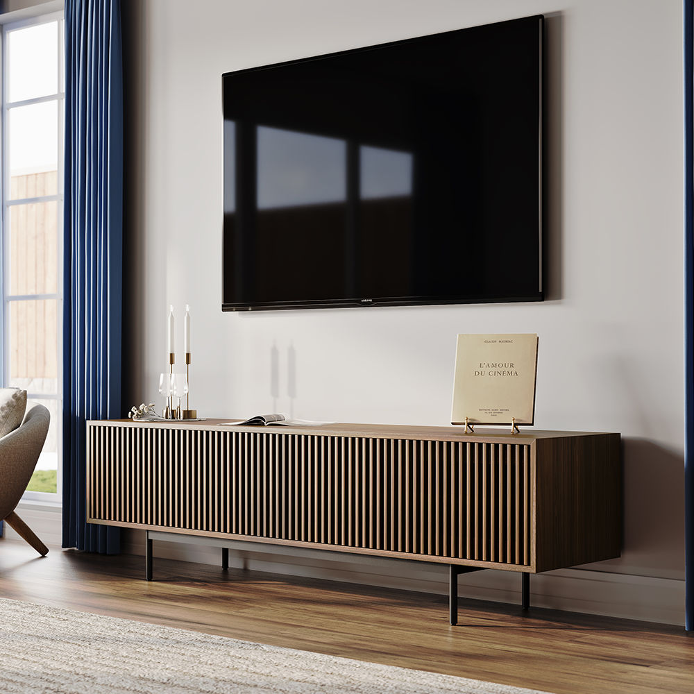 with Storage Walnut Color MDF TV Stands