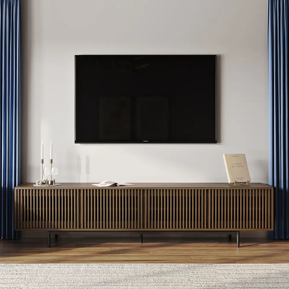 with Storage Walnut Color MDF TV Stands