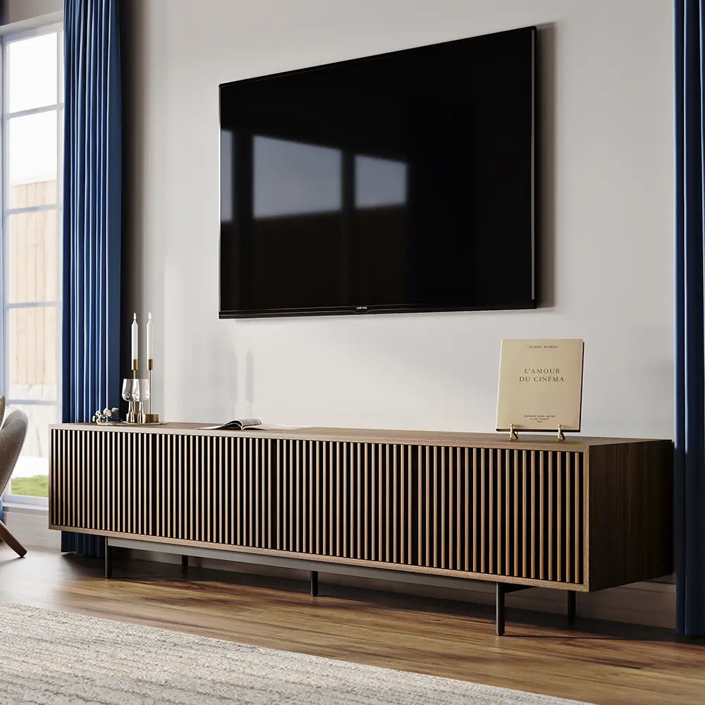 Living Room Walnut Color MDF TV Stands