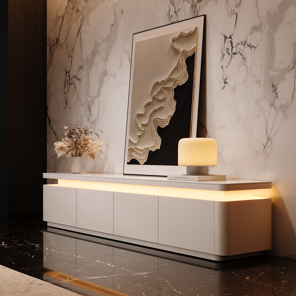 with Cabinets White MDF TV Stands