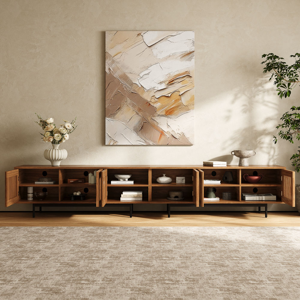 Large Walnut Color MDF TV Stands