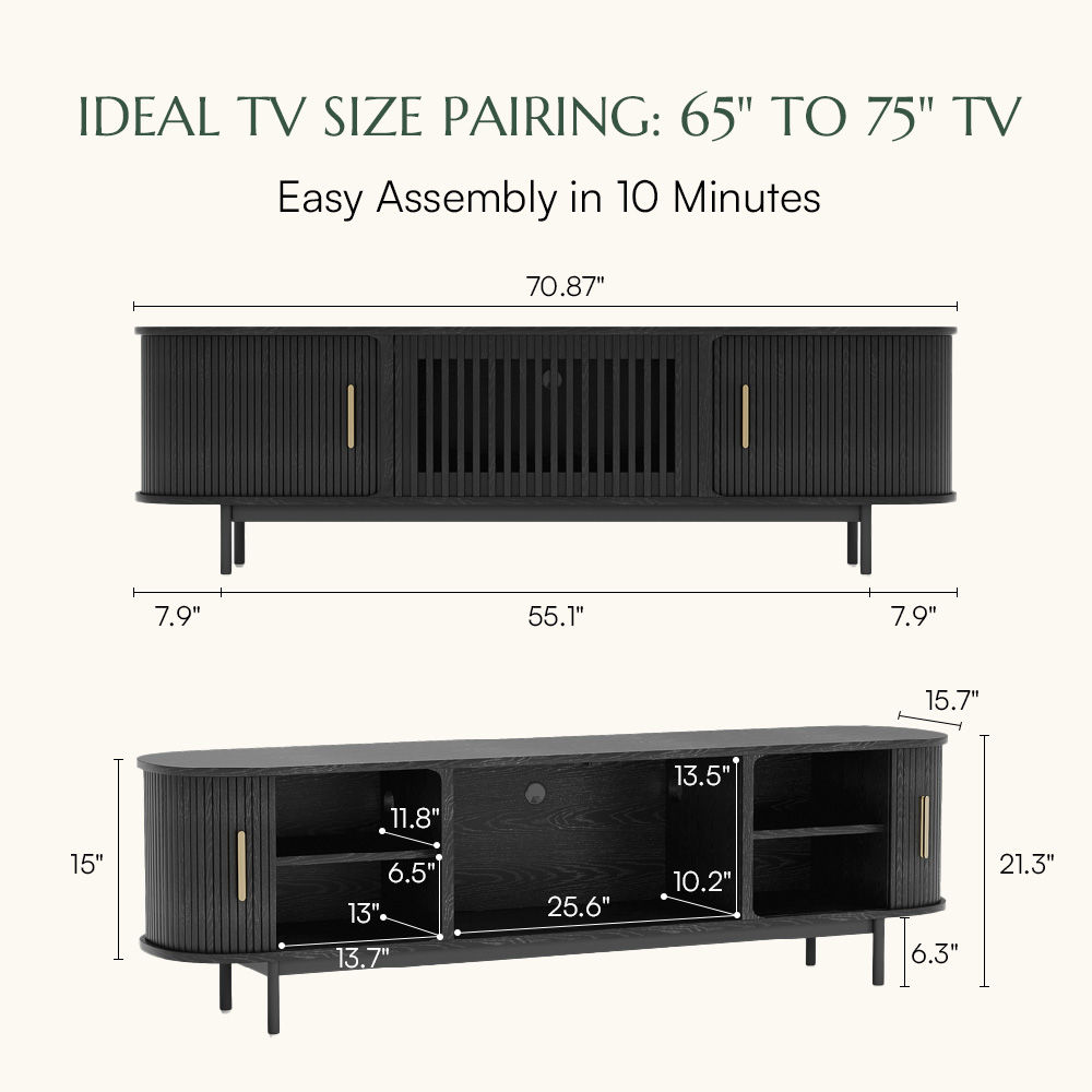 Eos Black Plywood TV Stands