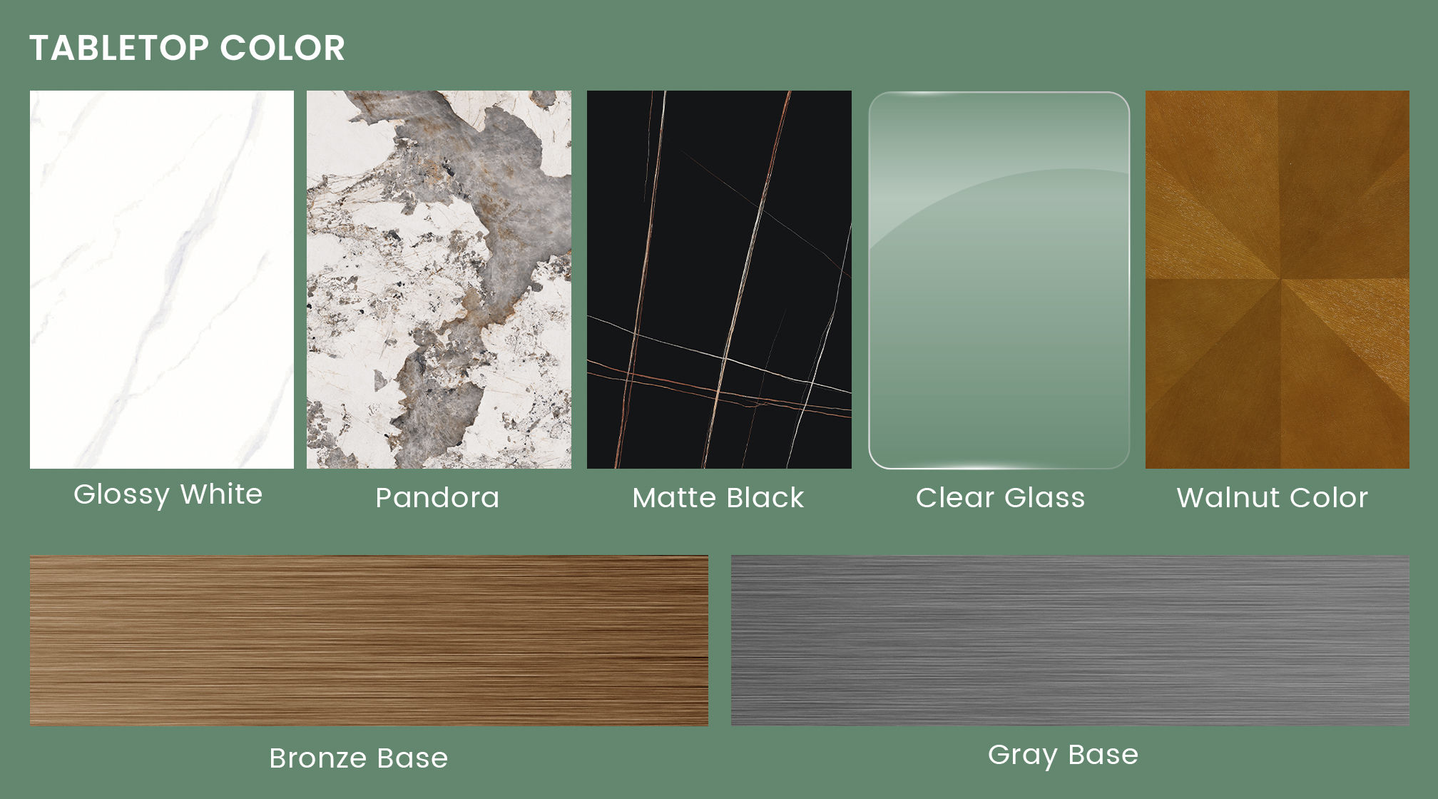 Variety of Materials, Sizes and Colors