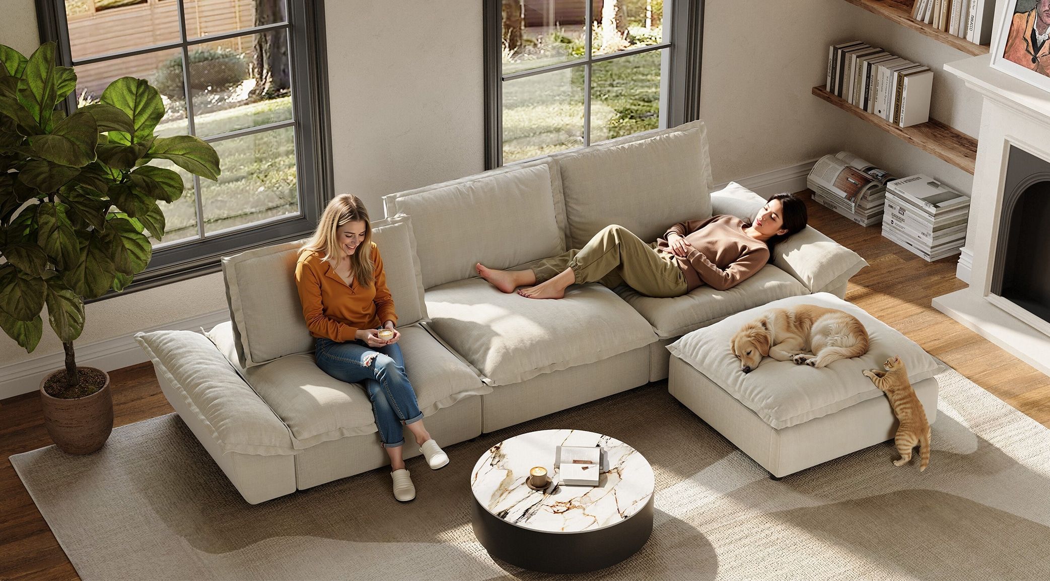 Cozy Modular Sofa: Your Perfect Lounge Companion