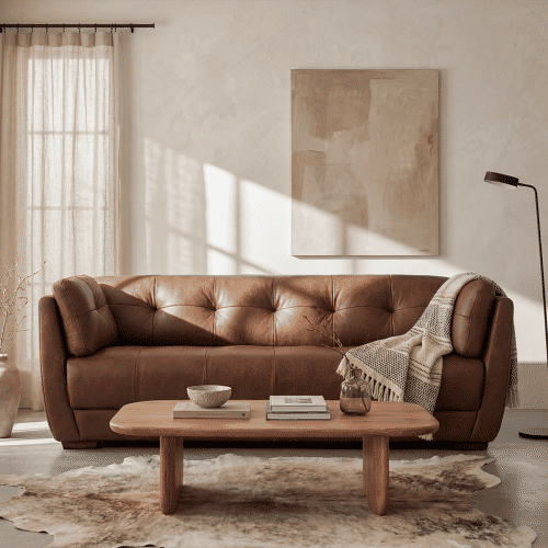 Walnut Canyon Eagle Leather 3-Seater Sofa – 2.08m