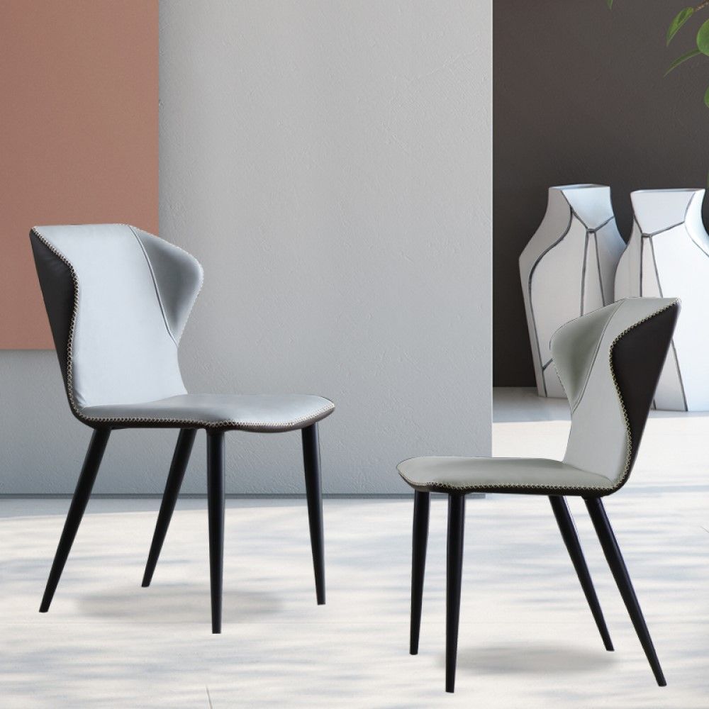 Brown PU Leather Dining Chairs