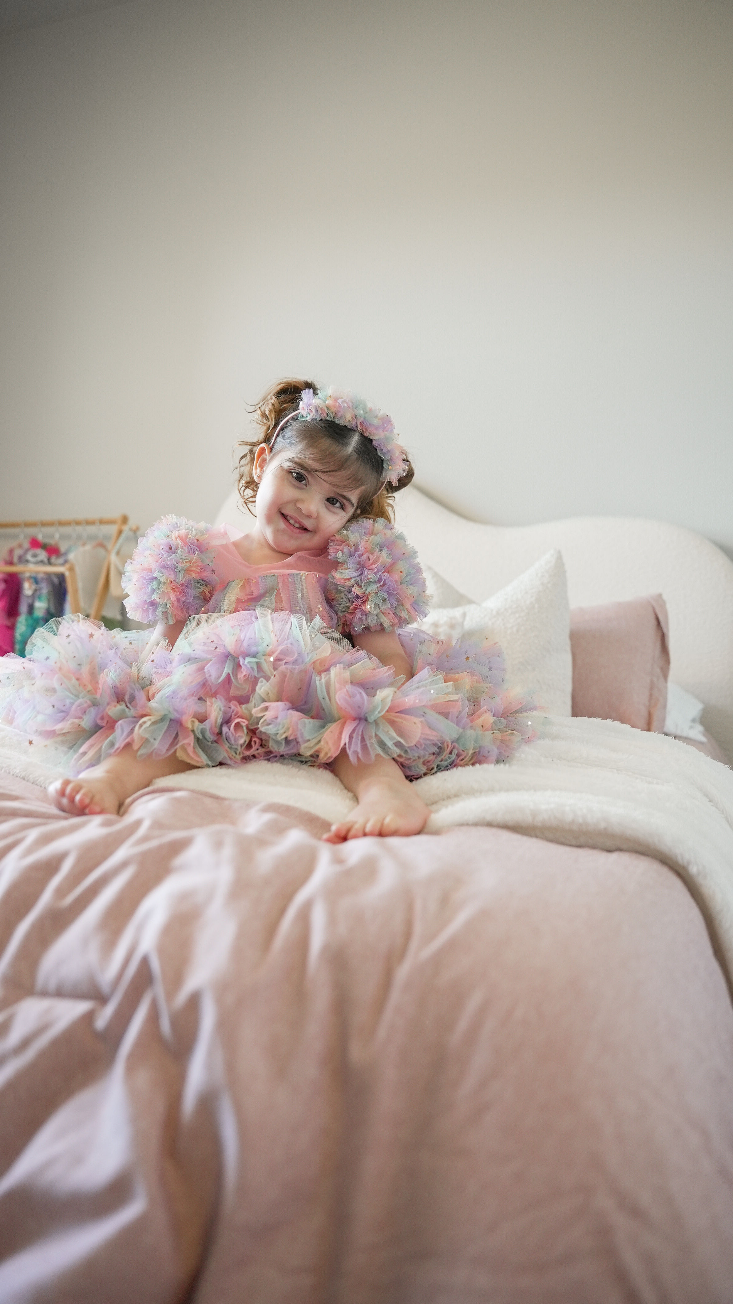 On the Ground Beige Boucle Beds