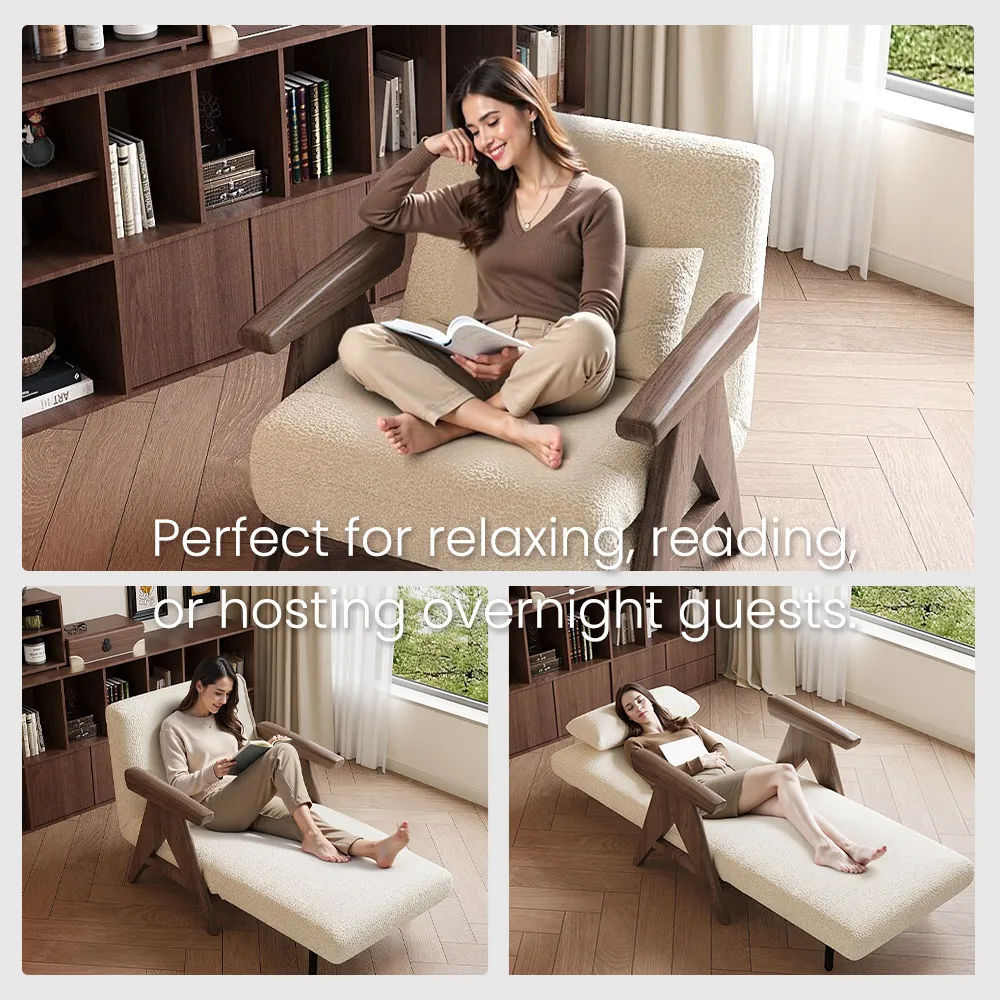 Schlafzimmer Walnuss & Weiß Stoff Stühle