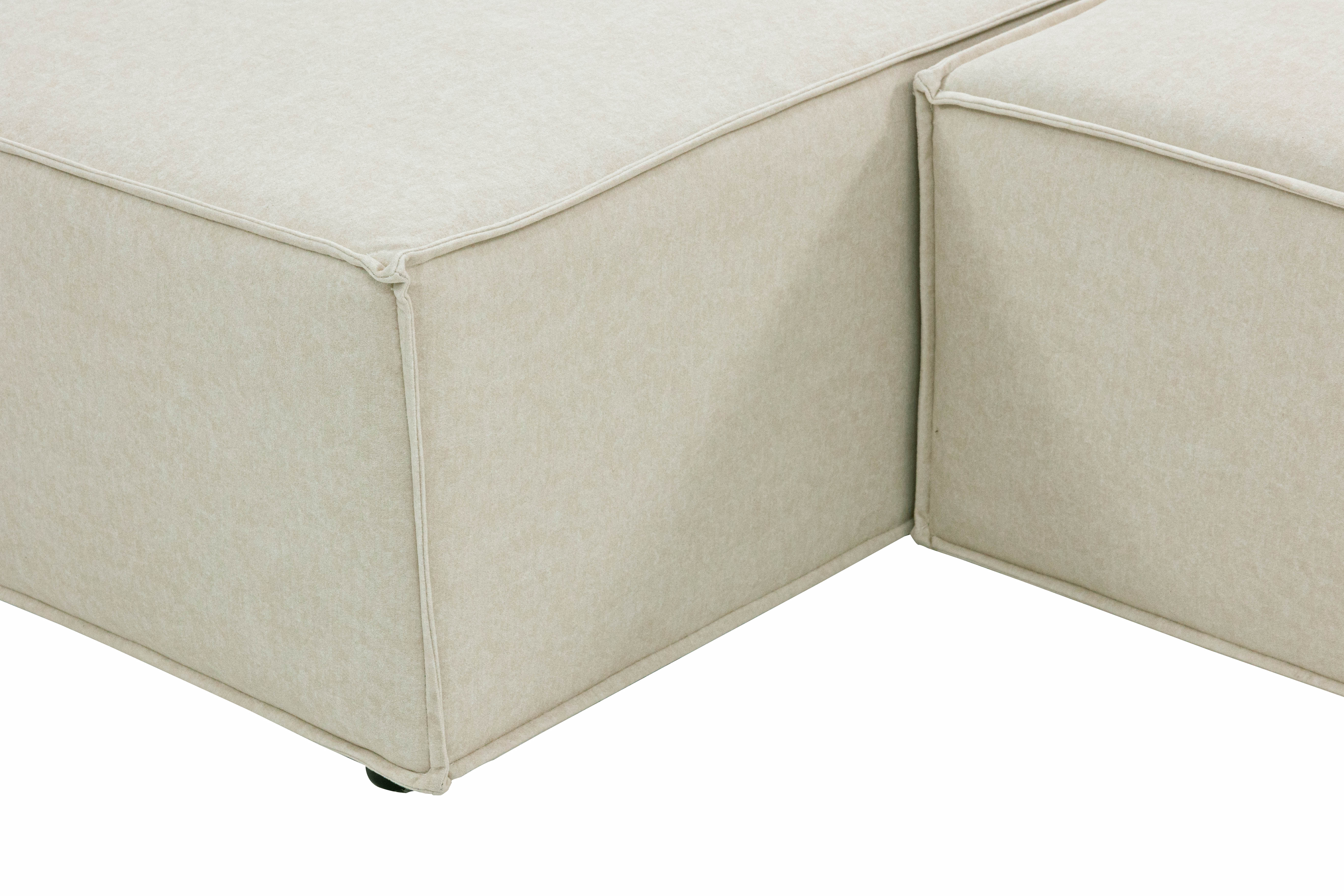 Partly Assemble Beige Fabric Modular Sofas