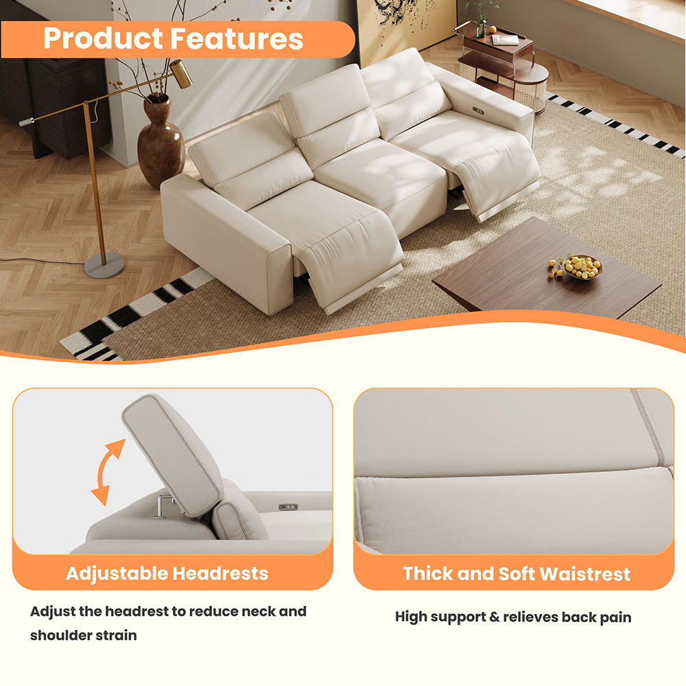Sectionals Beige  Eco-Leather Modular Sofas