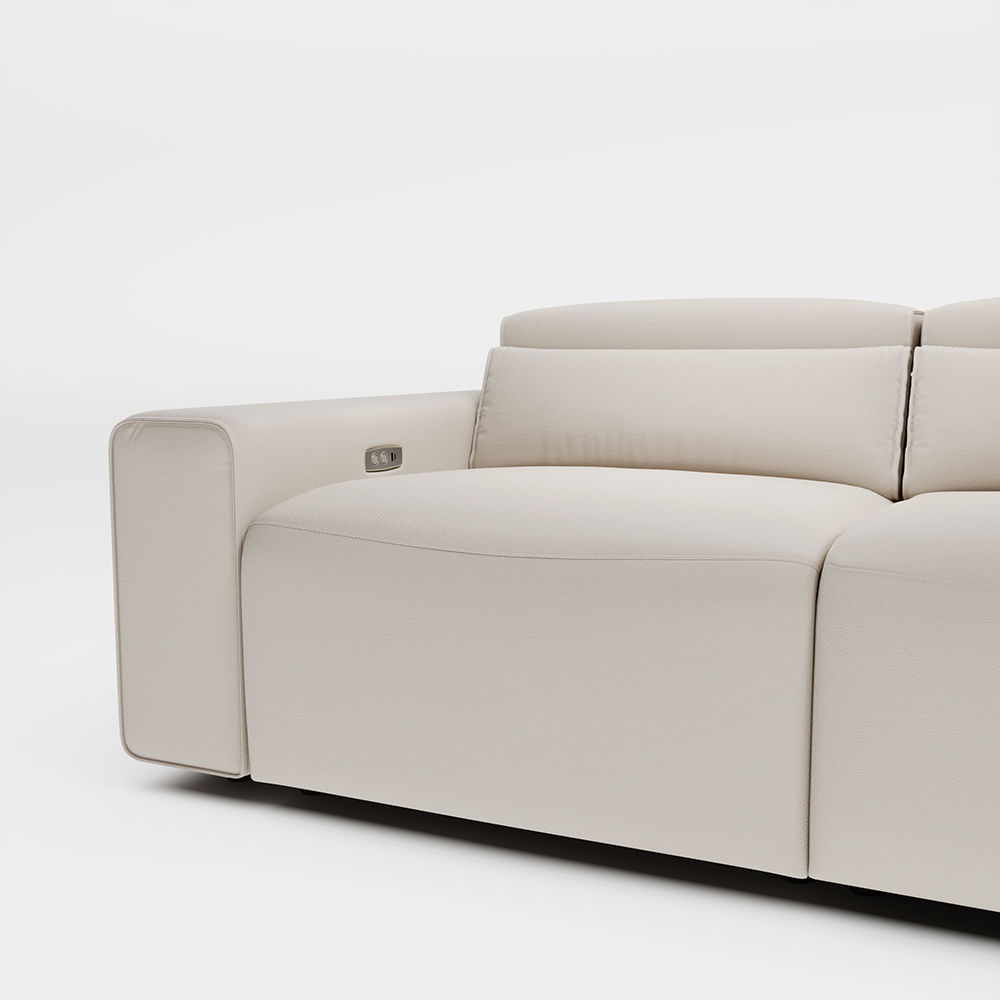 Modern Beige Eco-friendly Microfiber Leather Modular Sofas