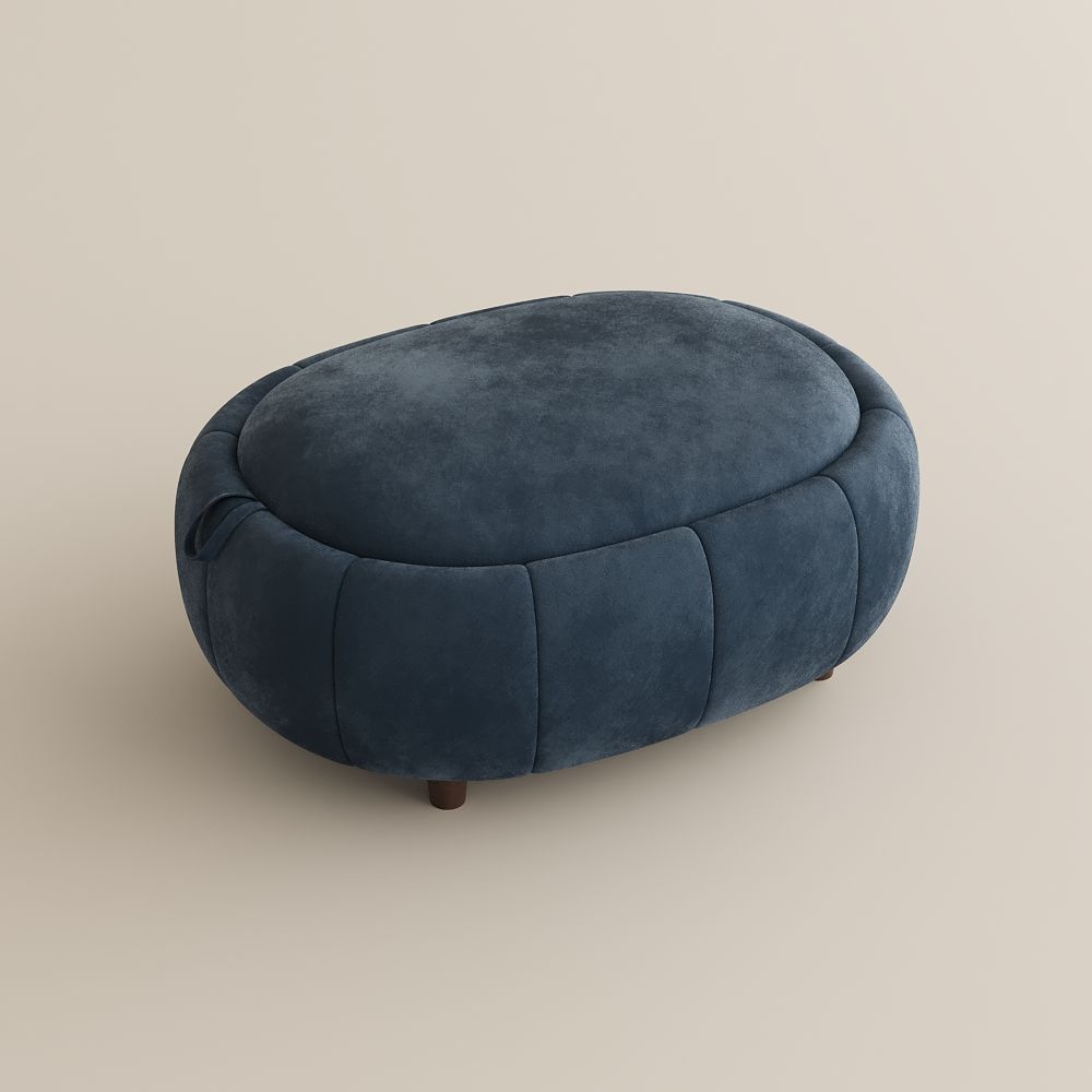 Relaxed Blue Velvet Modular Sofas