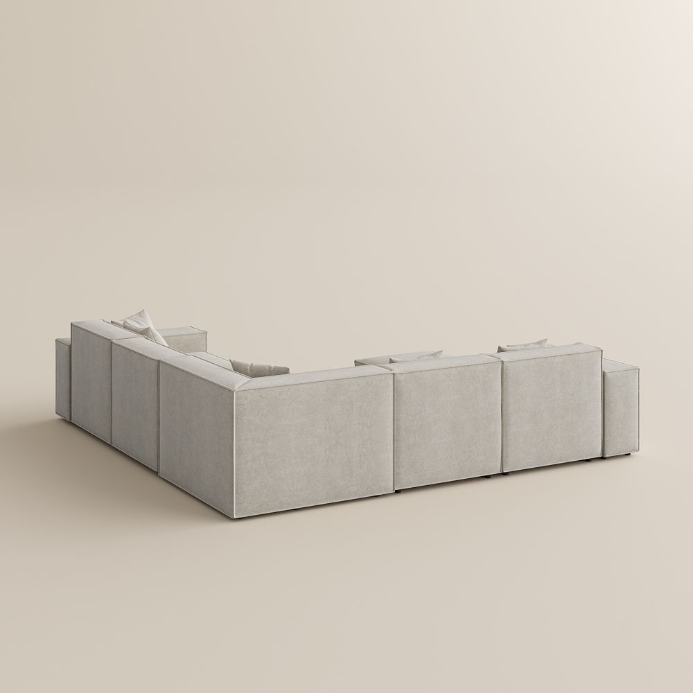Comfortable Beige Fabric Sofa Set