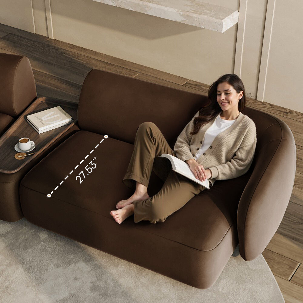 Living Room Brown Flannelette Sofas & Loveseats