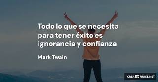 Todo lo que se necesita para tener éxito es ignorancia y confianza