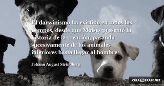 El darwinismo ha existido en todos los tiempos, desde que Moisés presentó la historia de la creación, pasando sucesivamente de los animales inferiores hasta llegar al hombre