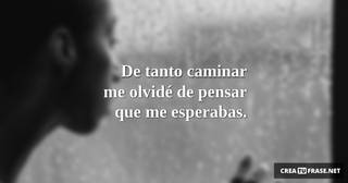 De tanto caminar me olvidé de pensar que me esperabas.